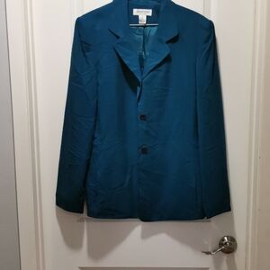 Judith Hart Teal Silk Blazer 100%‎ silk